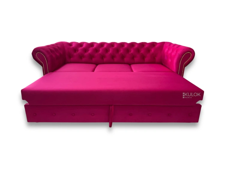 Luksusowa sofa tapicerowana Chesterfield 3-osobowa