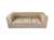 pikowana sofa manchester 3 osobowa kremowa z guzikami