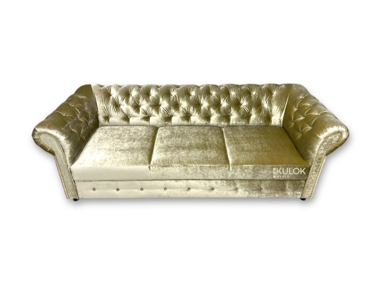 sofa tapicerowana velvet 3 osobowa do salonu ekskluzywna