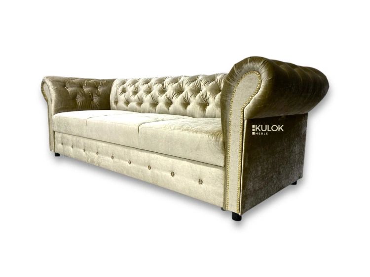 kanapa złota velvet funkcja spania glamour design