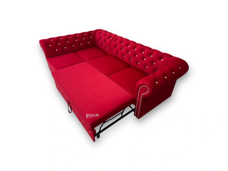 Ekskluzywny narożnik lewostronny 250x150 cm styl glamour Smart Velvet 216.41