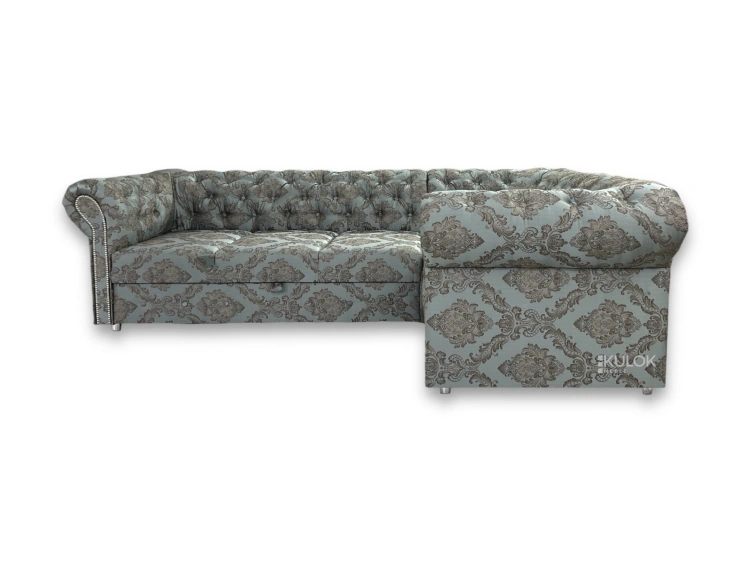 narożnik Belvedere w stylu chesterfield z funkcją spania