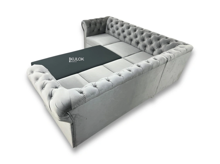 luksusowy narożnik do salonu styl Chesterfield