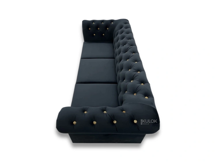 sofa tokio chesterfield z kryształami i ozdobnymi ćwiekami