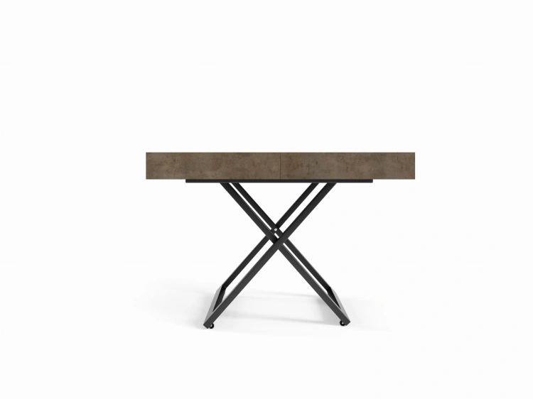 Ławostół Modern U na czarnym stalowym stelażu, blat w stylu betonowym, wysokość 27 cm