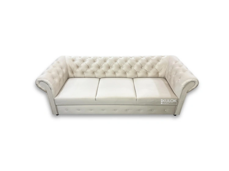 Detal pikowanego oparcia Chesterfield Berlin – tkanina velvet premium