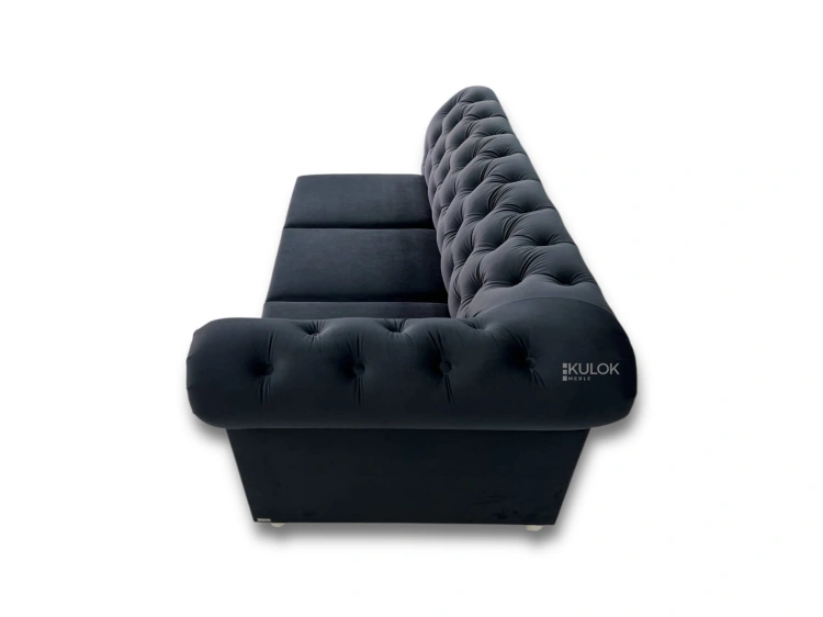 Szezlong czarny velvet magic velvet 2219 z funkcją spania - pikowany ozdobiony srebrnymi dodatkami - kulokmeble.pl7.pl.jpg