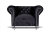 Czarny Fotel Glamour Chesterfield - Pikowany Kryształkami, Fresh 17 Velvet z efektem marszczenia i nogami Ludwik.