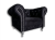 Elegancki Fotel glamour Chesterfield z Kryształkami - Luksus w Czarnym Velvet Ludwik nogi