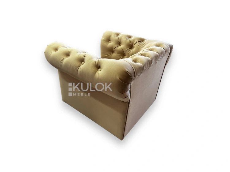 Stylowy Fotel do Salonu - Prestige 2775, Pikowanie z Guzikami stylowy Chesterfield dla twojego salonu.