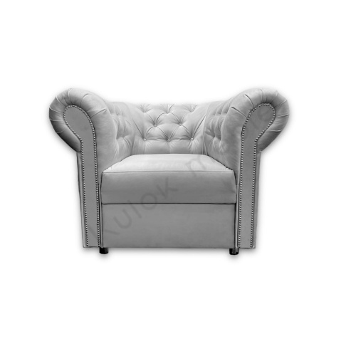 Designerski Fotel Glamour - Welur, Wodoodporna Tkanina, Listwy Srebrne w szarości od producenta.