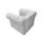 Fotel Pikowany Swarovski - Prestige 2770, Szary Chesterfield fotel w Stylu Glamour do nowoczesnego mieszkania.
