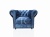 Fotel Klasyczny Chesterfield. Tradycyjny fotel jednoosobowy  Listwy Włoskie Srebrny Chrom, tkanina premium Magic Velvet 2203