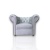 Luksusowy Fotel Pikowany w Glamour Chesterfield - Szary Prestige, Kryształki Złote