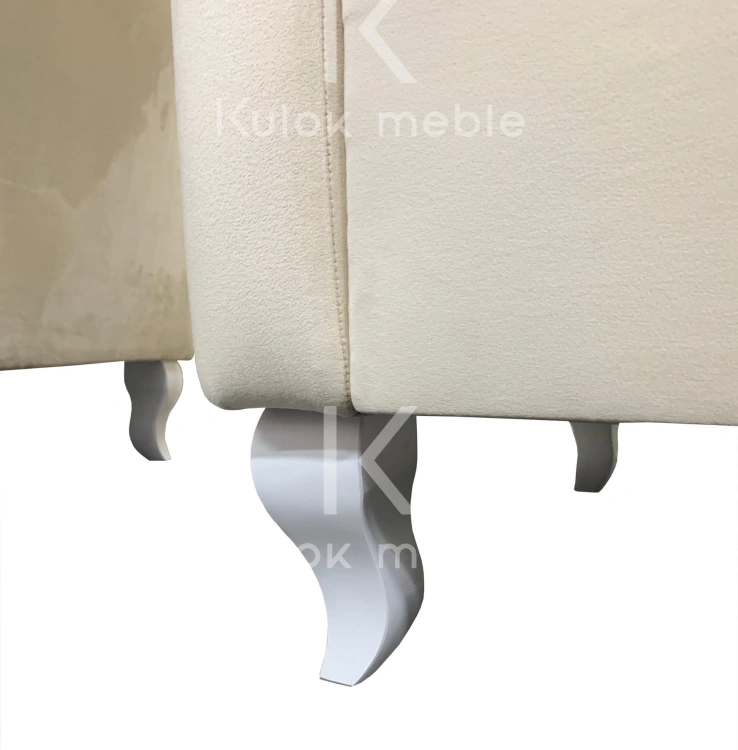 Kanapa Design Ludwik - Elegancja Tkaniny Amor Velvet Ecru w Chester Lux z Kryształkami