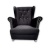 Pikowany Fotel Uszak Elegance w Grafitowym Velvet - Nowoczesny Design z Kryształkami Swarovski