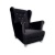 Nowoczesny Fotel Grafitowy Velvet - Uszak Elegance z Kryształkami Swarovski - Wyjątkowy Design