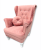 Nowoczesny Fotel Glamour w Pudrowym Różu - Pikowany Design
z kryształami