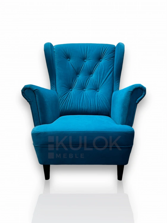 Mocny Turkus - Designerski Fotel do Salonu