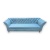 Pikowanie Guzikami - Jasnoniebieska Sofa na Drewnianych Nogach