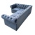 Klasyczny Chesterfield - Glamour Narożnik Szary z cyrkoniami