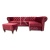 Pikowany Narożnik Chesterfield z Funkcją Spania - Koralowy Glamour na Wysokim Poziomie w zestawie z pufą chesterfield.