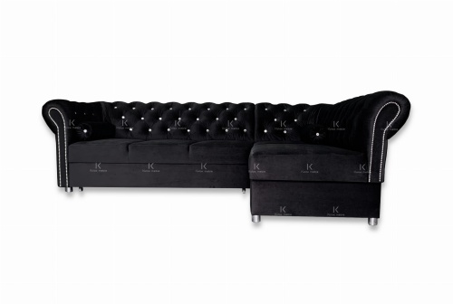 Chesterfield Primavera Welur Bis Kryształki Swarovski