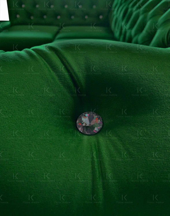 Srebrny kryształ w narożniku chesterfield - producent mebli glamour chesterfield polska