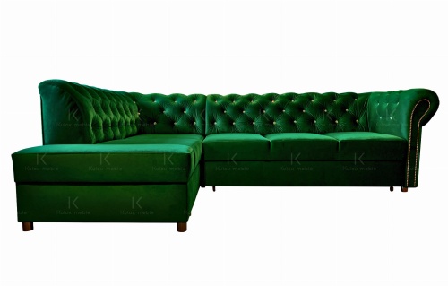 Zielony Narożnik Chesterfield Dubai w Magic Velvet 2225