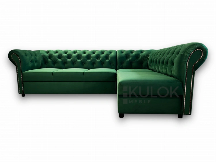 Narożnik Butelkowa Zieleń w Salonie - Magic Velvet 2225