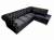 Czarny Narożnik Chesterfield na Wymiar - producent mebli tapicerowanych typu chesterfield