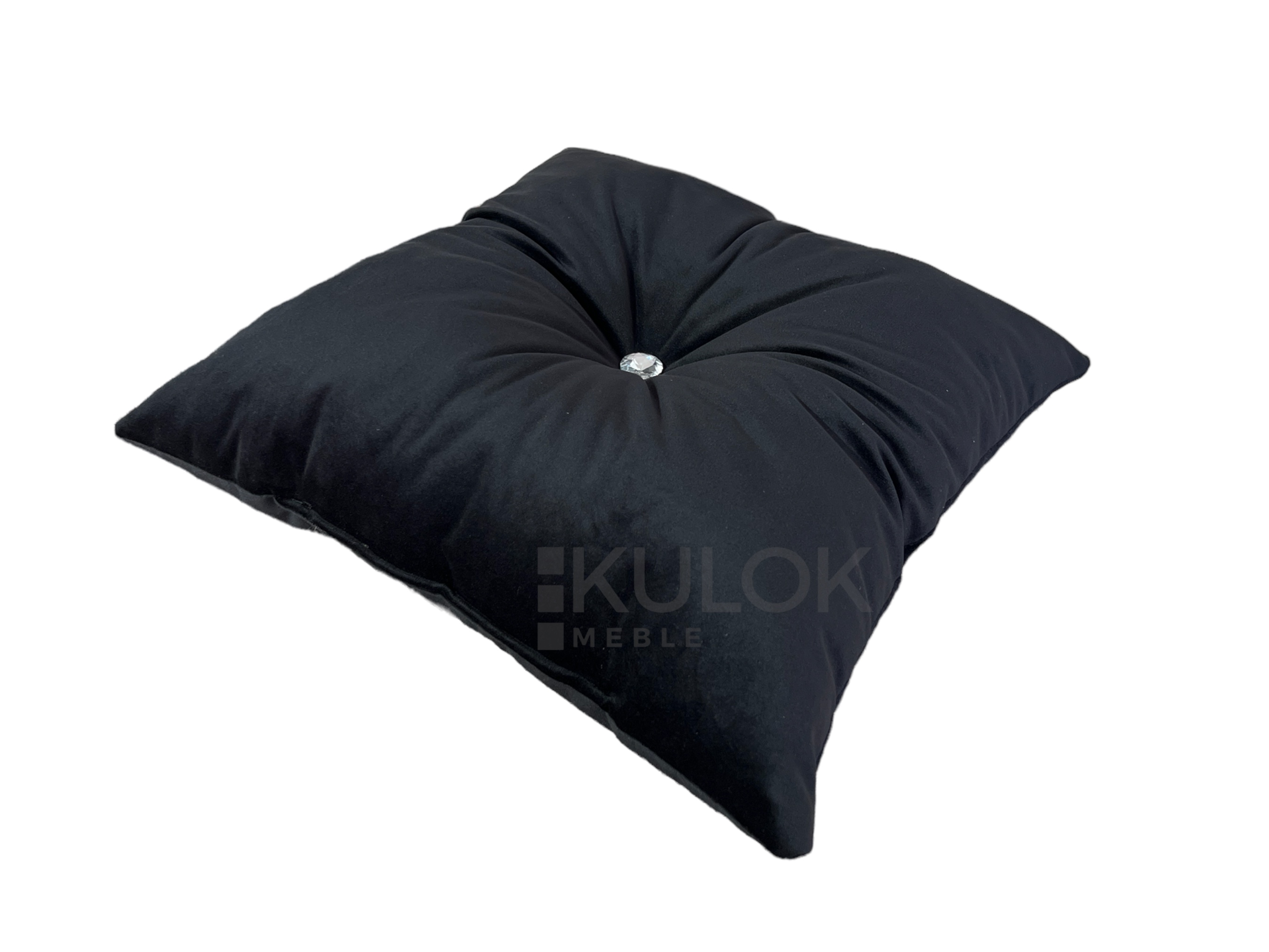 Czarna poduszka glamour dekoracyjna