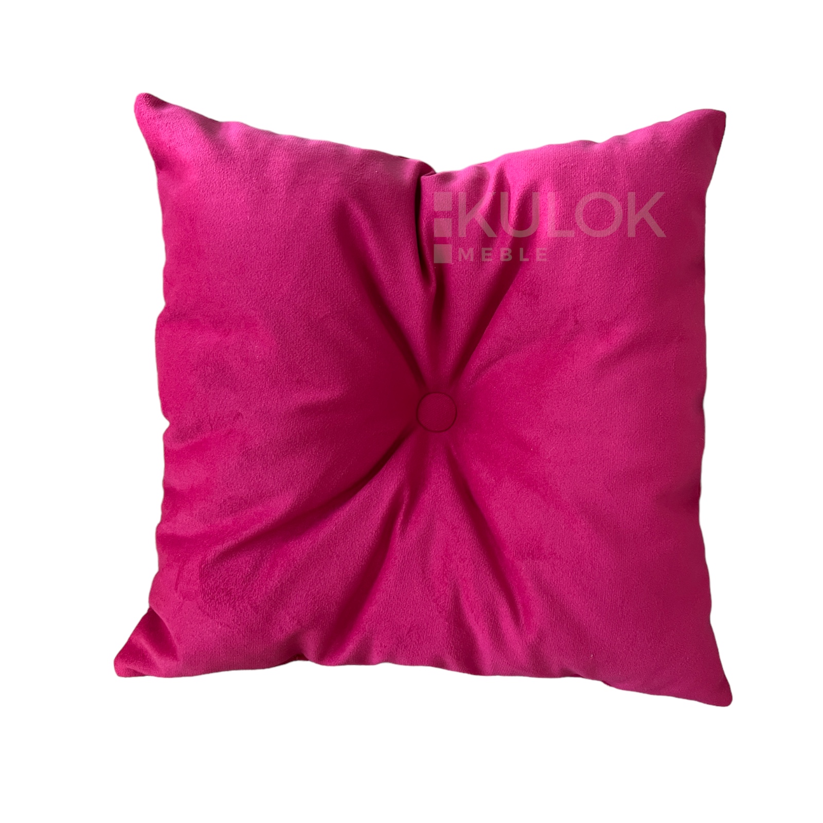 Fuksjowa poduszka ozdobna na sofę pikowana glamour kryształ