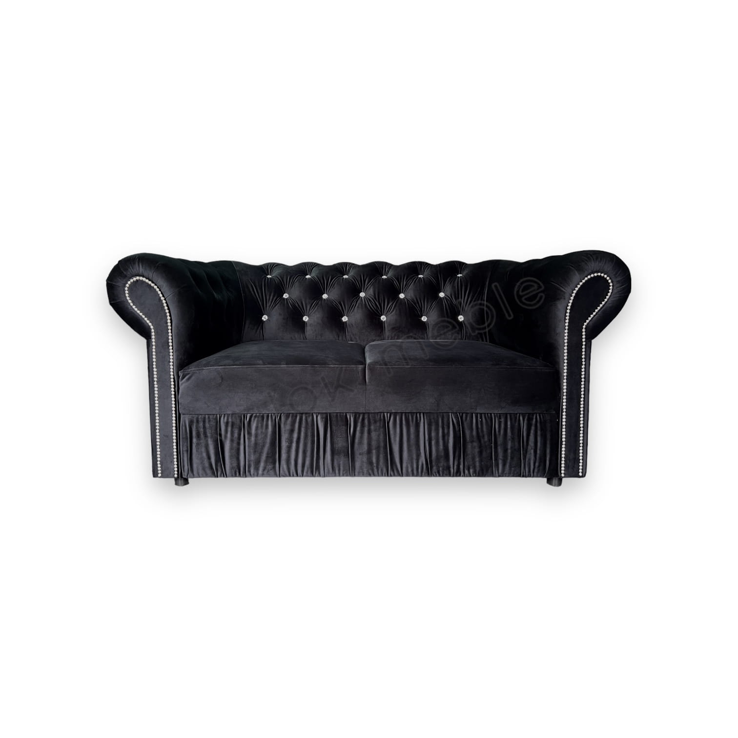 Dwuosobowa Sofa Chesterfield glamour z marszczeniem - Magic Velvet 2219